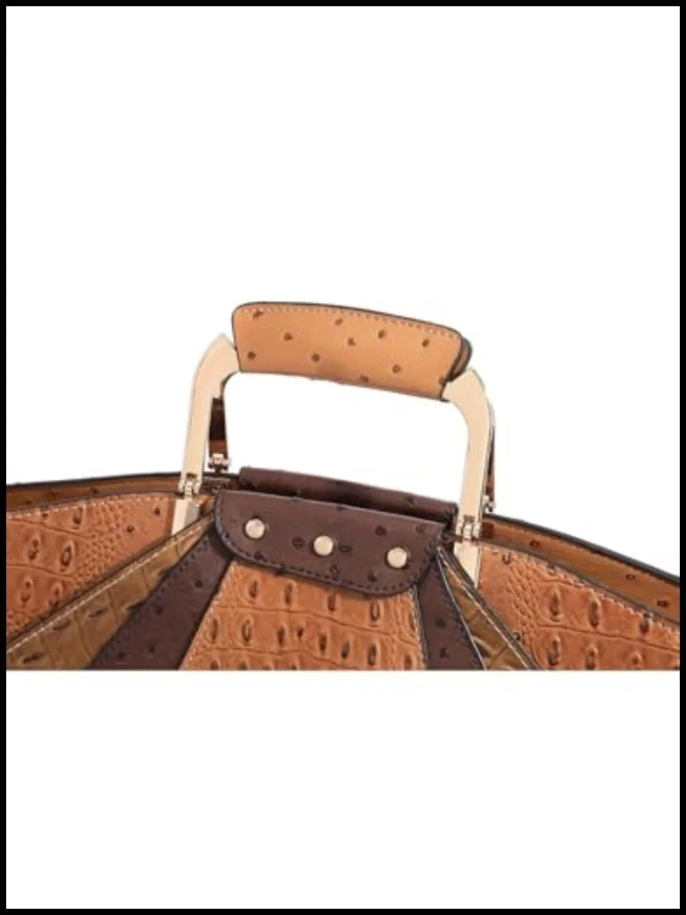 Vintage Croco-Embossed Satchel Tote with Detachable Strap & Wallet Set